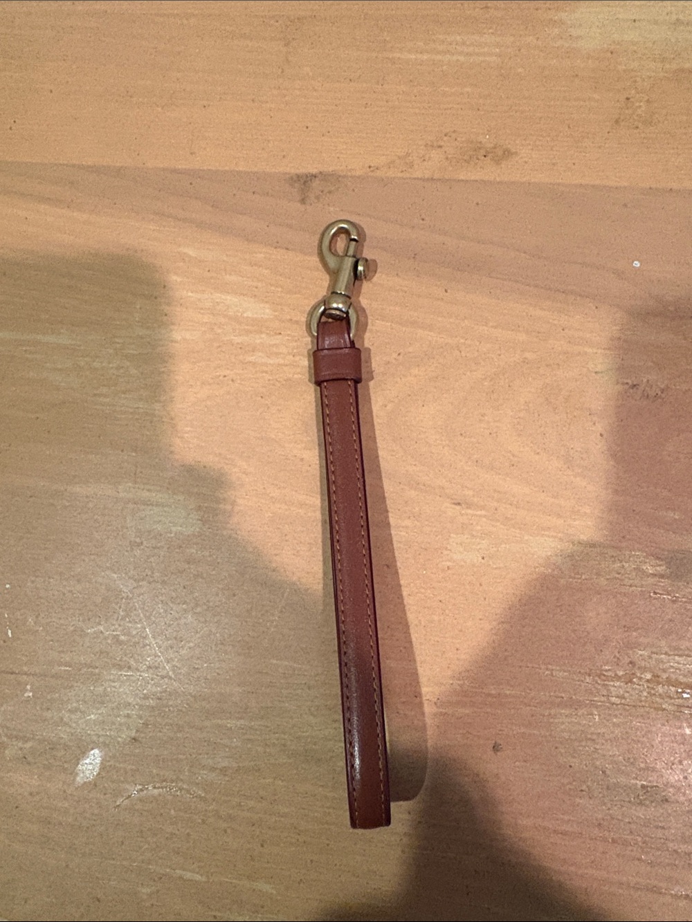 Leather Wrist Strap Key Leash - Brown